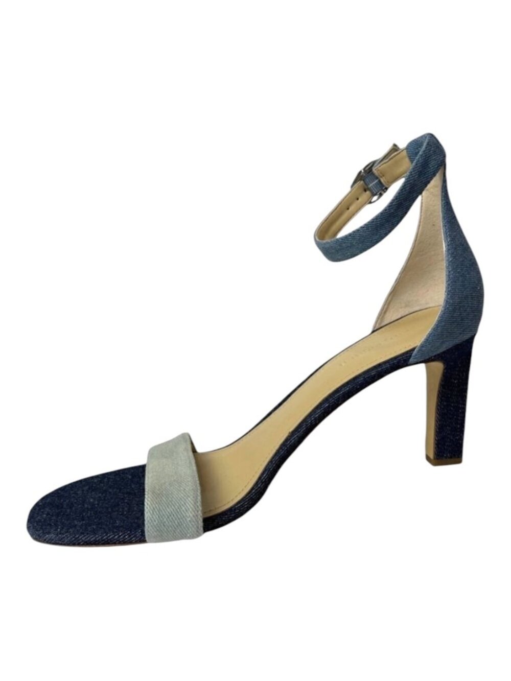 Marc Fisher Navy Blue‎ Denim Ankle Strap High Heels Size 10
